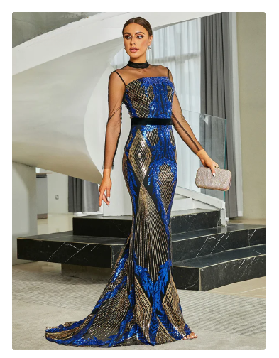 Elegant Sequin Evening Dress