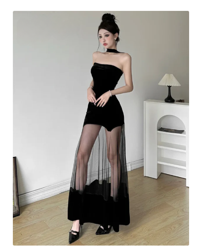 Graceful Tulle Stitching Dress