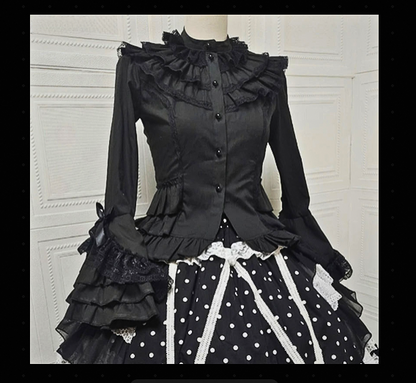 Japanese Gothic Lolita Elegant Bow Blouse