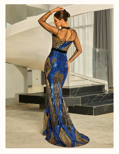 Elegant Sequin Evening Dress