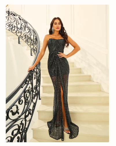 Sequin Long Evening Party Gown