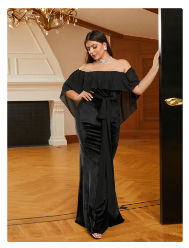 Batwing Mermaid Evening Dress