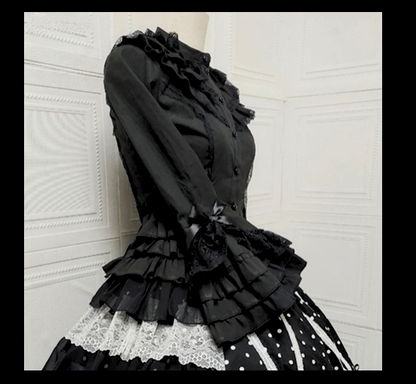 Japanese Gothic Lolita Elegant Bow Blouse