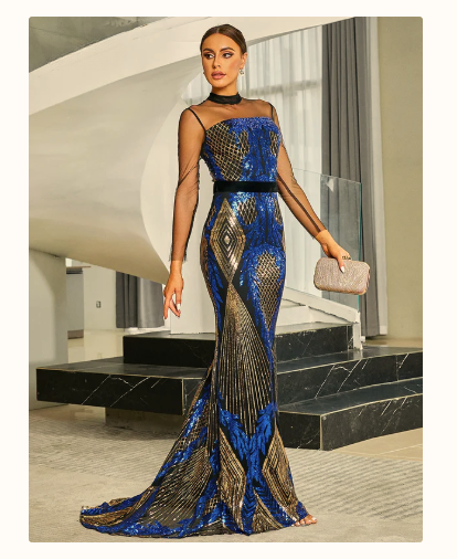 Elegant Sequin Evening Dress