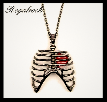 Gothic Heart Rib Cage Necklace