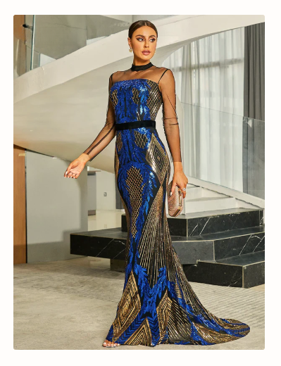 Elegant Sequin Evening Dress