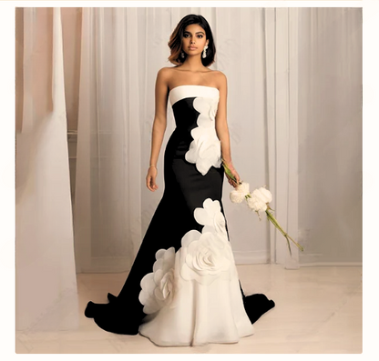 Black and White Evening Gown